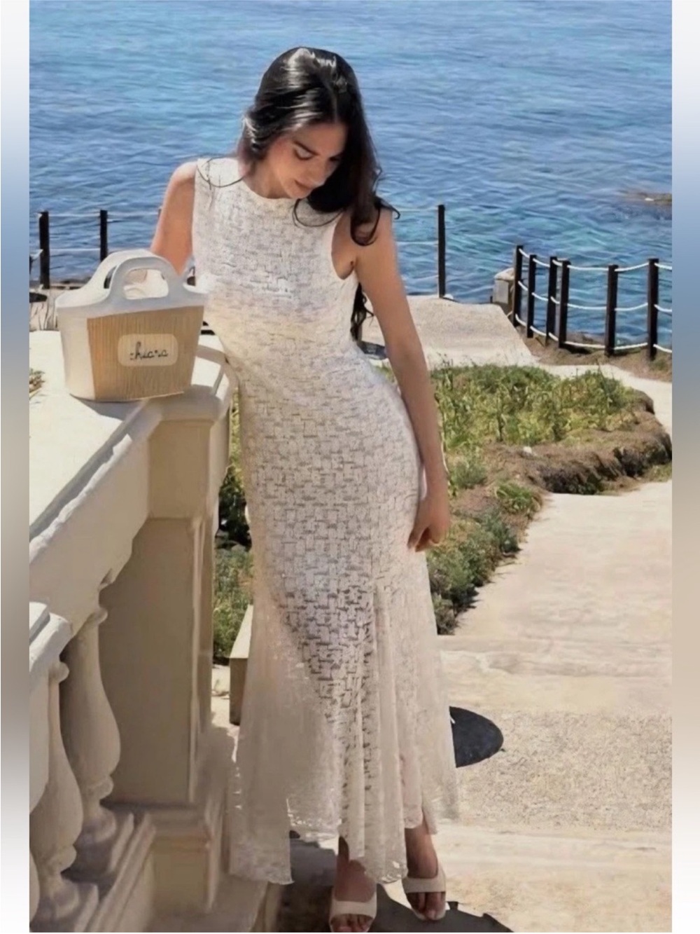 ZARA LONG LACE DRESS